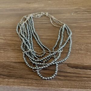 Elegant Silver Beaded Necklace